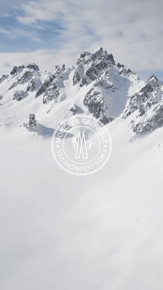 Moncler: a snow-covered alpine peak with the Courchevel stamp